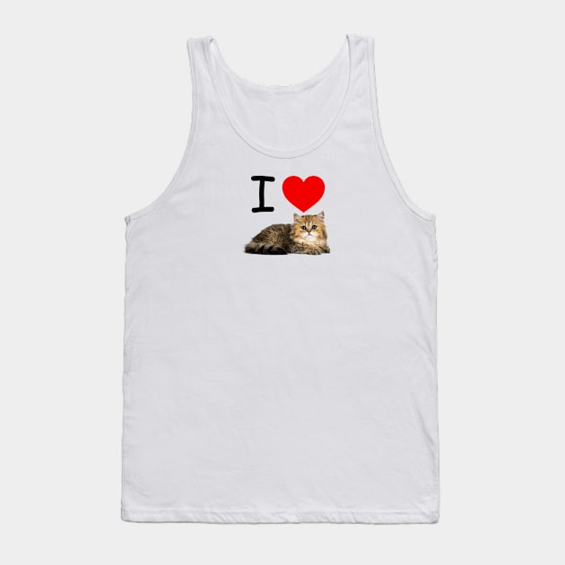 I HEART FLUFFY TABBY PERSIAN CAT Tank Top by EmoteYourself